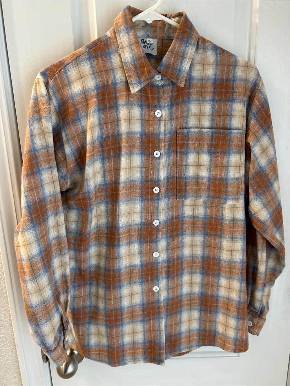 Princess Polly 🩵 Plaid Button-Down Shirt